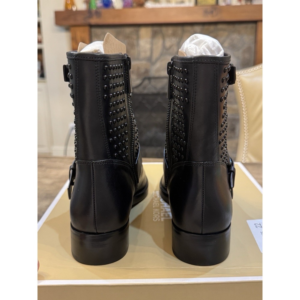 Michael Kors Reeves Studded Leather Moto Bootie size 6.5 Buckle - Picture 5 of 11
